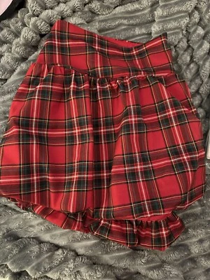 Hollister красный клетку пузырь юбка размер XL новый с ярлыками праздник Рождество праздник - Изображение 1 из 4