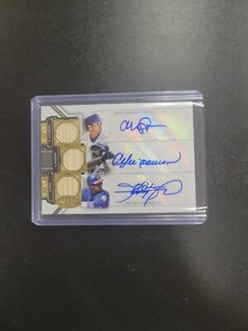 2023 Topps Tier One SAMMY SOSA RYNE SANDBERG ANDRE DAWSON Bat Auto #05/10 Cubs