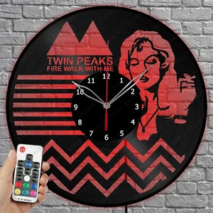 LED Vinyl Clock Twin Peaks LED Light Vinyl Record Wall Clock Home Decor 1386 - Picture 1 of 11