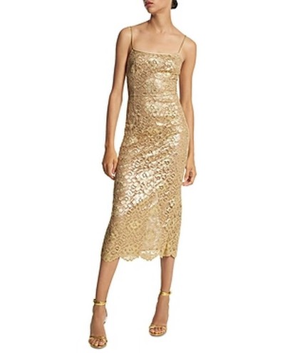 Abito slip in pizzo laminato collezione Michael Kors taglia 12