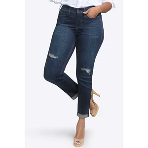 NYDJ Rolled Slim Straight Leg Boyfriend Jeans Womens Size 24 Distressed Size 24 - Picture 1 of 7