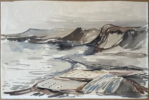 Hans Hermann Hagedorn, Nordische Landschaft, Aquarellzeichnung, 1951, signiert - Picture 1 of 4