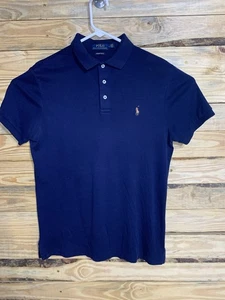Polo Ralph Lauren Personalizado Calce Ajustado Para Hombre Polo Azul Marino Algodón Mediano - Imagen 1 de 19