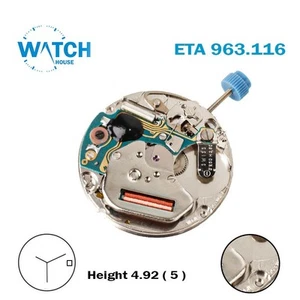 ETA 963.116 Watch Movement SWISS🇨🇭 Made , White Date Disk At 3 , 3 Hands. - Picture 1 of 4