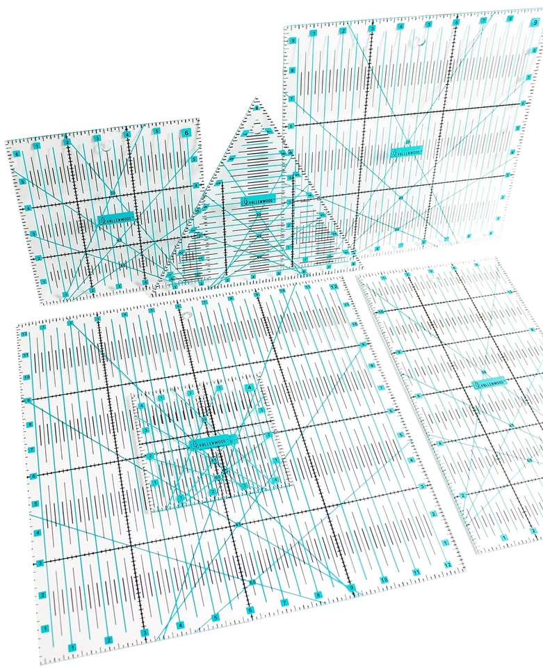 6 Pieces Super Set Not Overpriced! Complete Quilting Rulers: Square 12.5x12.5... - Image 1 of 4