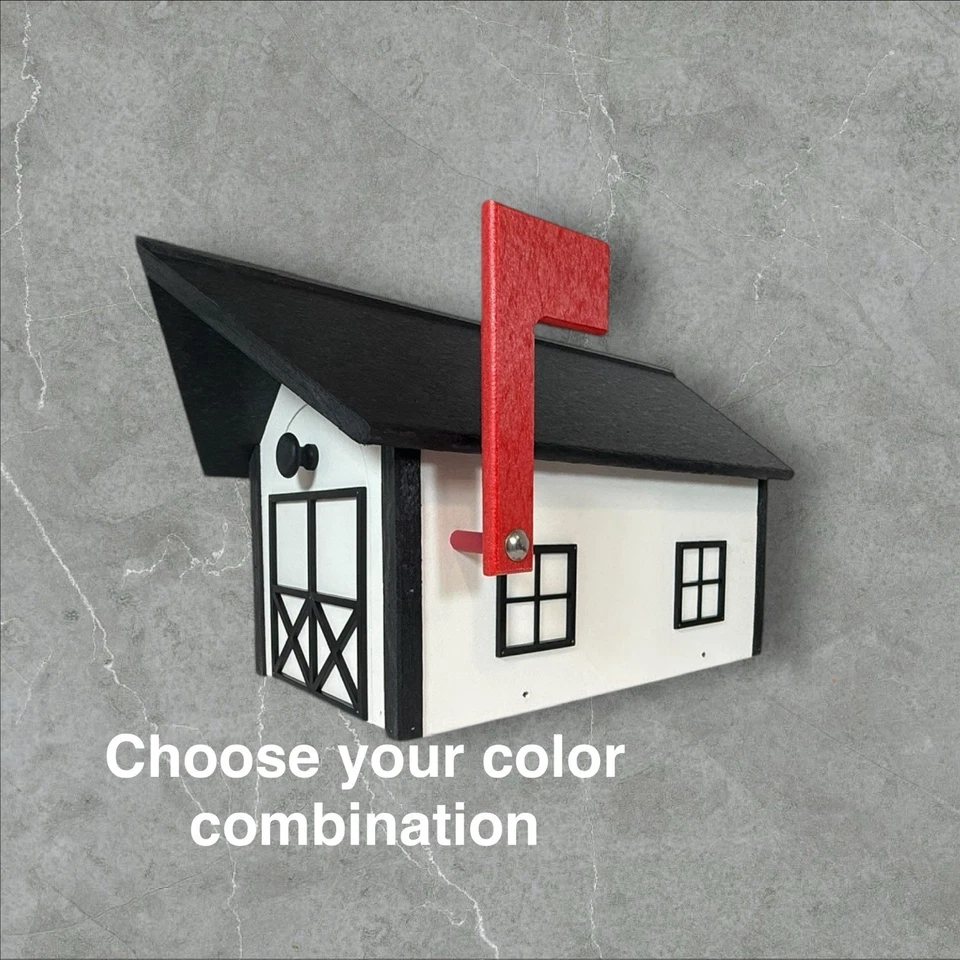 Buzón estilo granero, buzón, buzón de polietileno, buzón resistente a la intemperie, buzón Amish Foto 1 de 4