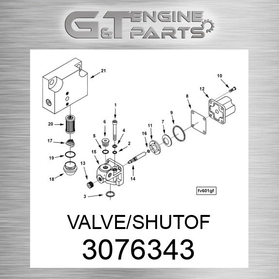 3076343 VÁLVULA/CIERRE se adapta a CUMMINS (caja abierta excedente) Foto 1 de 1