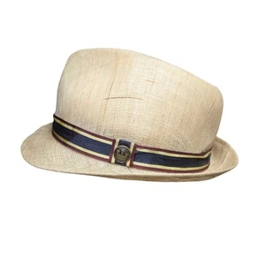 Goorin Bros. Men's Beige Fedora Trilby Size Large Straw Hat Preppy Dress - Picture 1 of 10