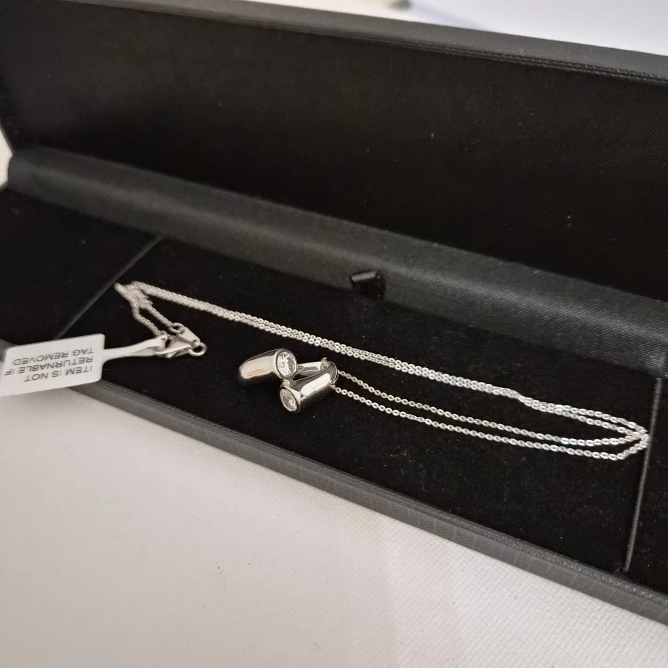 Collar Moissanita en Platino sobre Plata de Ley 20" Foto 1 de 1