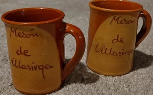 VTG Pair earthenware cups clay vessels chalices goblets small - Picture 1 of 8