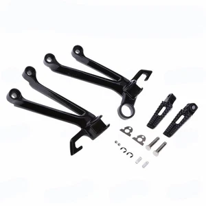 Foot Peg Brackets Mounting Black Pedals Fits For Suzuki GSXR1000 2005-2006 - Foto 1 di 8