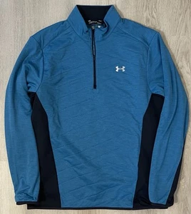 Under Armour 1/4 Zip Pullover Adult Large Storm Cold Wear Blue Black - Picture 1 of 9