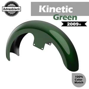 KINETIC GREEN Advanblack 21" Reveal Wrapper Hugger Front Fender For 09+ Harley - Picture 1 of 9