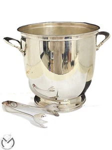 Cestello Secchiello Argento porta ghiaccio Champagne con pinze Argento 925 33... - Foto 1 di 8