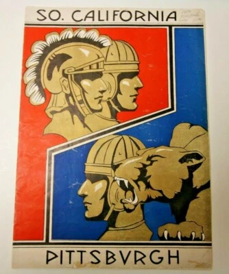 1933 ROSE BOWL NCAA FOOTBALL PROGRAM PITTSBURGH VS. USC RARE 1/2/33 PASADENA  - Image 1 of 4