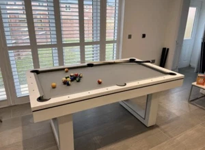 7ft Electric White With Grey Cloth Pool Dining & Table Tennis Table - Picture 1 of 6
