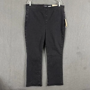 NYDJ Women's Plus Size 1X Black Denim Pull On Slim Boot Trinity Pants - Picture 1 of 9