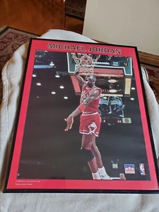 Vintage Michael Jordan Chicago Bulls Framed Poster Starline NBA 1988 16” x 20” - Picture 1 of 1