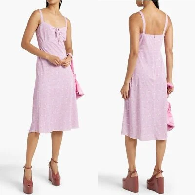 NUEVO SIN ETIQUETAS ANNA SUI Vestido Jersey Satinado Estampado Talla 0 Foto 1 de 4