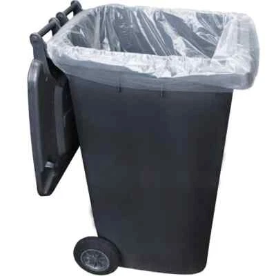 Wheelie Bin Liners 300L Black Standard Size Refuse Sacks Clear Bags Rubbish Bags - Image 1 of 4