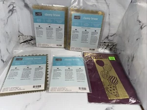 Lot Of 5 STAMPIN UP CLASSY BRASS EMBOSSING TEMPLATES - Picture 1 of 6
