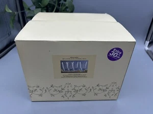 Lenox Set Of 4 All Purpose Blue Etched Glasses 15oz Heather Pattern W/Box - Picture 1 of 8