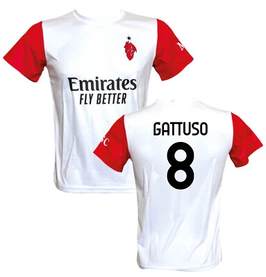 Sportbaer- Maglia Bianca Gattuso 8 Milan 2025-2026 ufficiale adulto bambino - Immagine 1 di 2