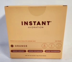 Instant Hydration Electrolyte Orange Flavor Drink Mix 30 Stick Packs 03/2027 - Picture 1 of 7