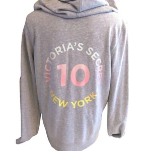 Victoria's Secret New York 10 Logo Full Zip Hoodie Sweatshirt L - Picture 1 of 2