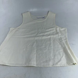 Top Croft And Barrow Donna Crema Taglia L Fiori Ricamo - Foto 1 di 7