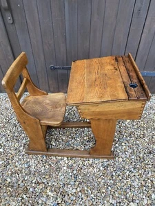 Antique VictorianChild’s Slider Desk And Chair - Picture 1 of 9