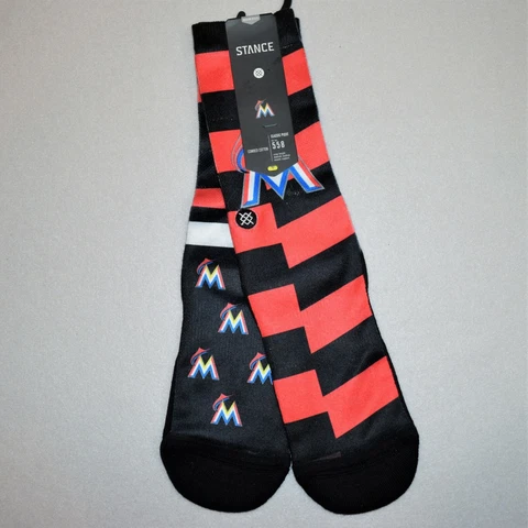 Stance Miami Marlins MLB Mens Socks Size Medium 6-8.5 Marlins Splatter Design Cover