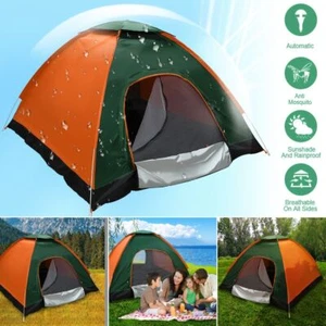 Camping Zelt Kuppelzelt 3-4 Personen Automatisches Pop up Zelt Wasserdicht Neu - Bild 1 von 10