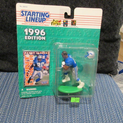Starting Lineup Barry Sanders Detroit Lions NFL 1996 Action Figure NIB Cover