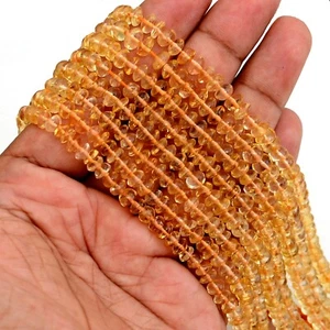 Lote al por mayor de 13 pulgadas con cuentas de piedras preciosas de citrino 100 % naturales en forma de rondelle - Imagen 1 de 12