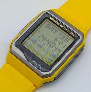 Casio Data Bank VDB101 Watch Touch Screen Yellow Memory Protect 100 Japan Rare - Picture 1 of 15