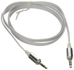 Poppstar 3,5mm Flachband Audio Klinken-Kabel 1m weiß für Handy/Smartphone/Tablet - Bild 1 von 1