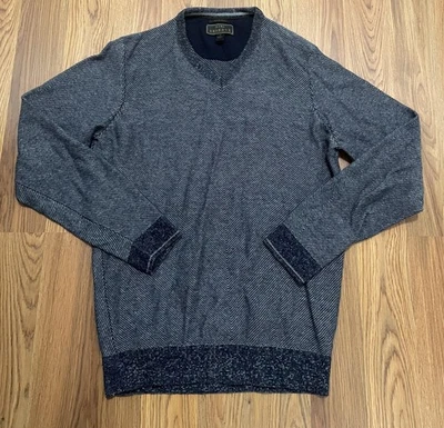Jos. A. Suéter Bank Reserve Para Hombre Mediano Azul Marino Cuello en V Espiga Hecho en Italia Foto 1 de 4