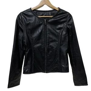 Auth BALMAIN - Black Lambskin Women's Lightweight Jacket - Picture 1 of 6
