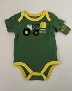 Neu mit Etikett John Deere Kleinkind Junge Body 3/6M Monate grün So rolle ich - Bild 1 von 4
