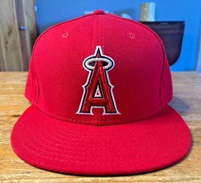 Los Angeles Angels Hat New Era 59Fifty Fitted 7 5/8 On Field Authentics Anaheim - Image 1 of 4