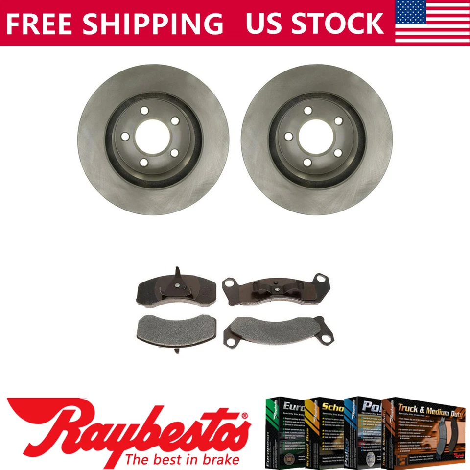 Rotores de freno delanteros + pastillas de freno metálicas y herrajes para Ford Crown Victoria 1993 Foto 1 de 4