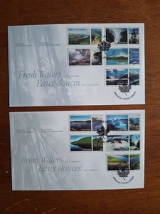Canada 2000 Fresh Waters, set of 2 FDCs 55¢/95¢, sc#1854-1855(a-e) - Picture 1 of 2