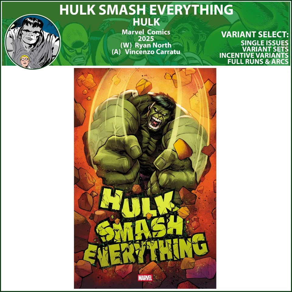 Hulk: Smash Everything (2025) #1 Marvel Comics COVER SELECT