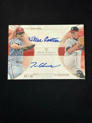 2018 Topps On Demand Dynamic Duals #AW4B-A Steve Carlton / Tom Glavine Auto /10 - Image 1 of 2