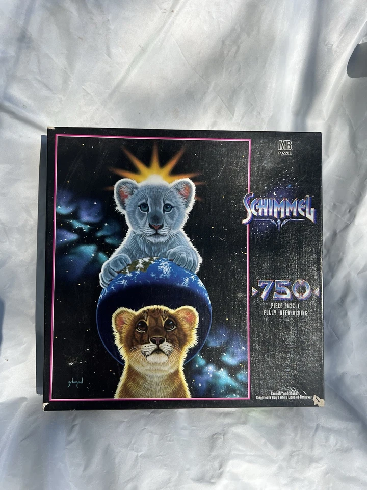 Schimmel 750 Piece Puzzle Siegfried Roy White Lions VTG 1996 *SEALED* - Image 1 of 2