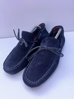 BARBOUR SUEDE LACE UP DRIVER SHOES MENS BOAT SHOES 9 Uk Blue GENUINE. - image 1 of 4