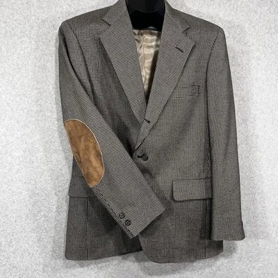 Blazer Norm Thompson Hombres Pata de Gallo Lana Codo Parche Abrigo Deportivo Chaqueta EE. UU. LEER Foto 1 de 4