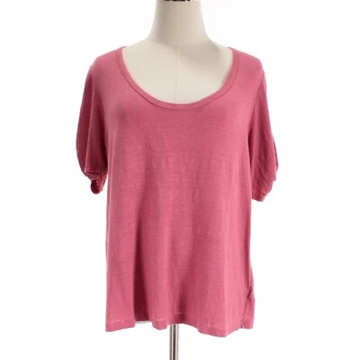 Camiseta Velvet by Graham & Spencer Nueva con Etiquetas Mezcla de Lino Manga Corta Talla M en Rosa Foto 1 de 4