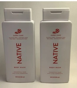 Native Candy Cane Body Wash 18 Oz. Seasonal Limited Peppermint Scent - Lot Of 2 - Picture 1 of 2